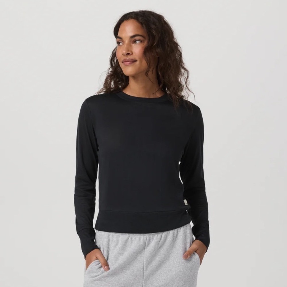 Vuori Daydream Crewneck Sweatshirt Black Heather Large Stitch Fix New With Tags